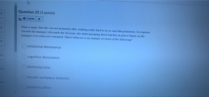 need this fast will like 3 Question 25 (3 points)