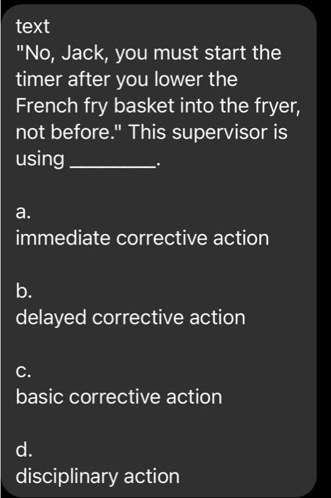 text "No, Jack, you must start the timer after