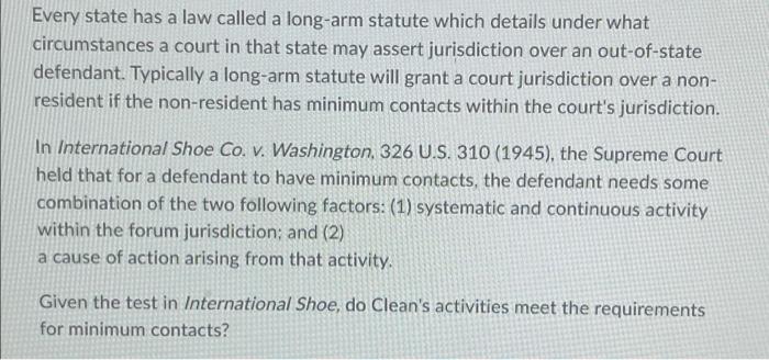 Every state has a law called a long-arm statute