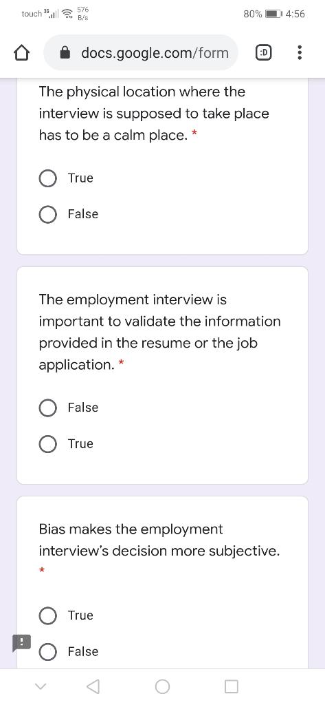 touch. B/s 576 80% 14:56 docs.google.com/form :D