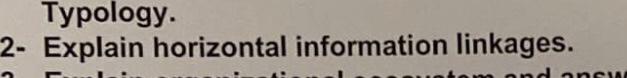 Typology. 2- Explain horizontal information