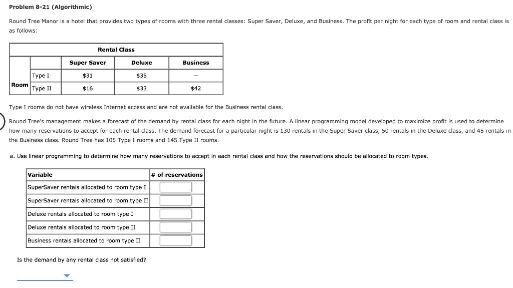 Problem 8-21 (Algorithmic) Round Tree Manor is a