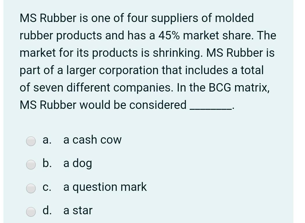 MS Rubber is one of four suppliers of molded
