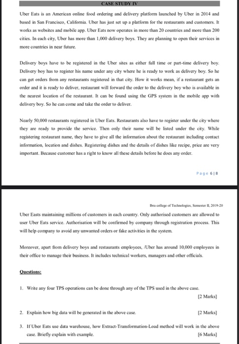 CASE STUDY IV Uber Eats is an American online