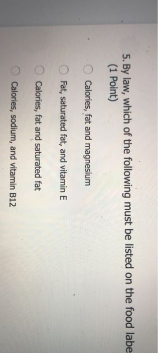 5. By law, which of the following must be listed