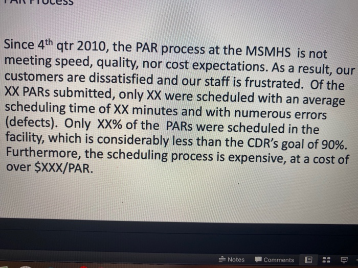 Develop a draft opportunity/problem statement for