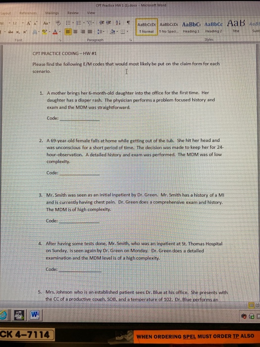 CPT Practice HW 1 (1) doc - Microsoft Word Layout