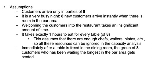 is this correct for the table? Restaurant Bar