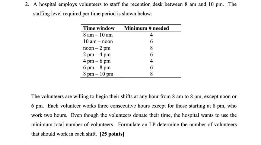 Solve LP problems via Excel Solver. Report your