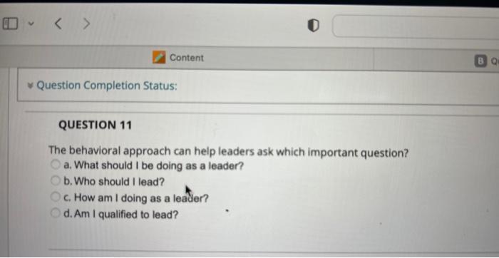 V < > * Question Completion Status: Content