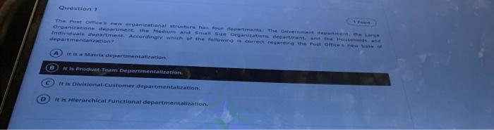 (D Question 1 The Post Office's new