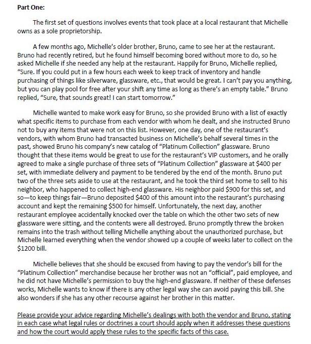 Using the IRAC method, analyze this case: Part