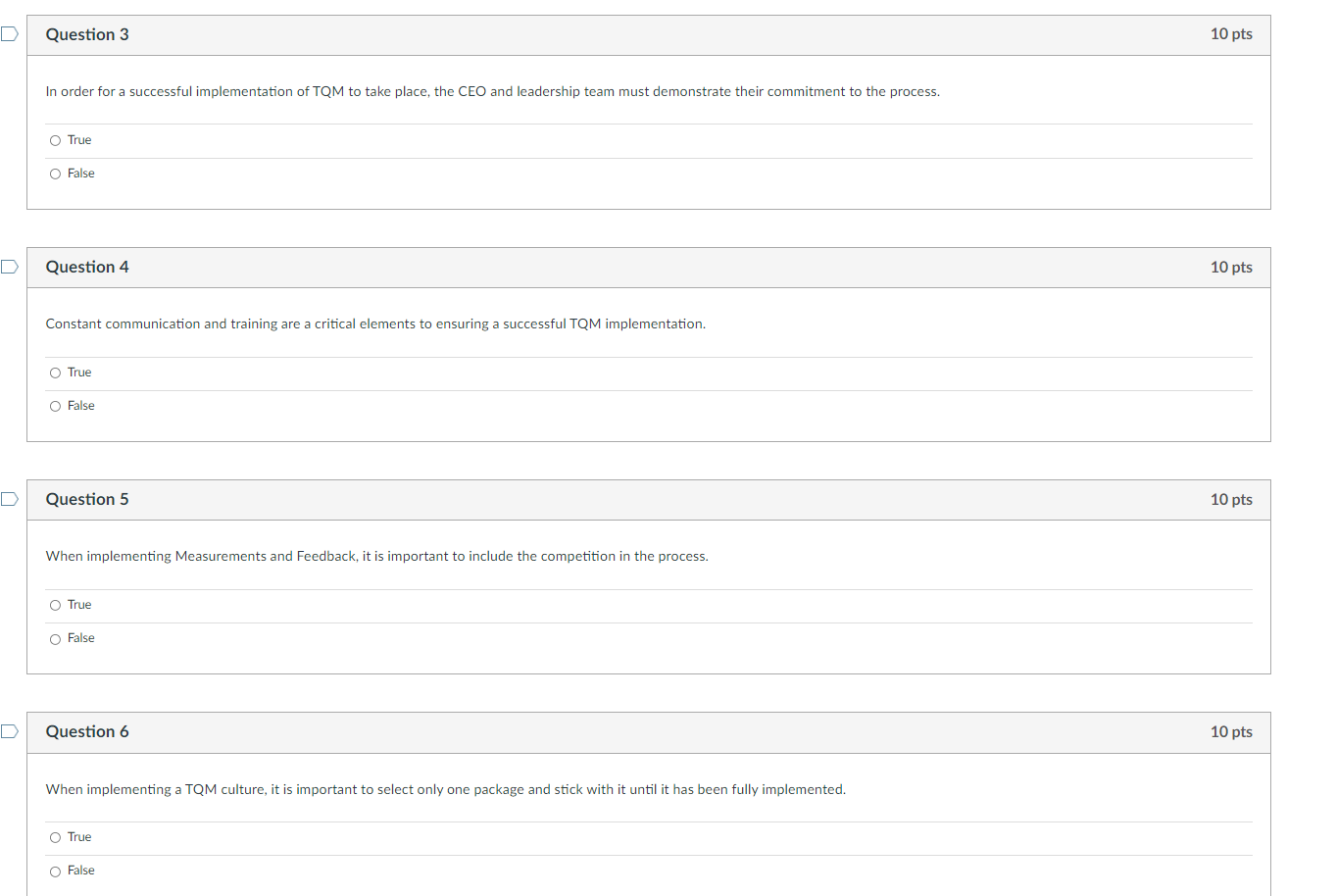 D Question 3 10 pts In order for a successful
