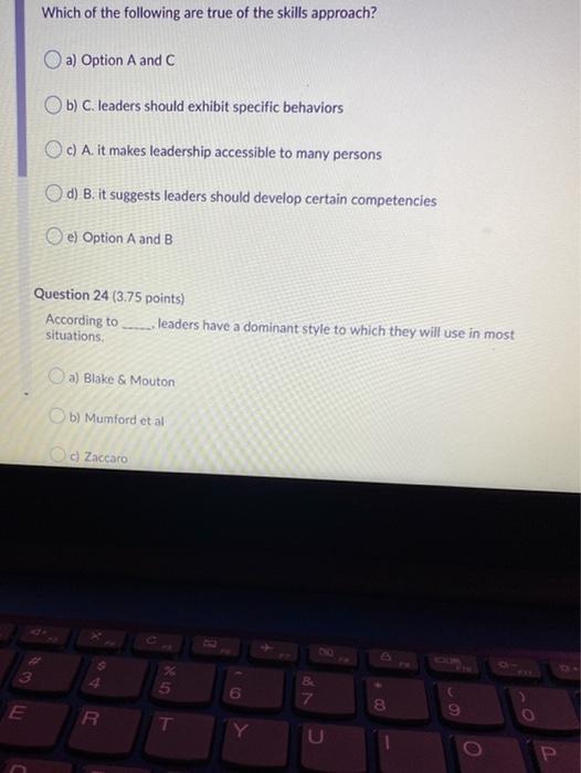 Which of the following are true of the skills