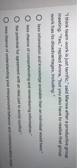 "I think team work is just terrific," said Marwa