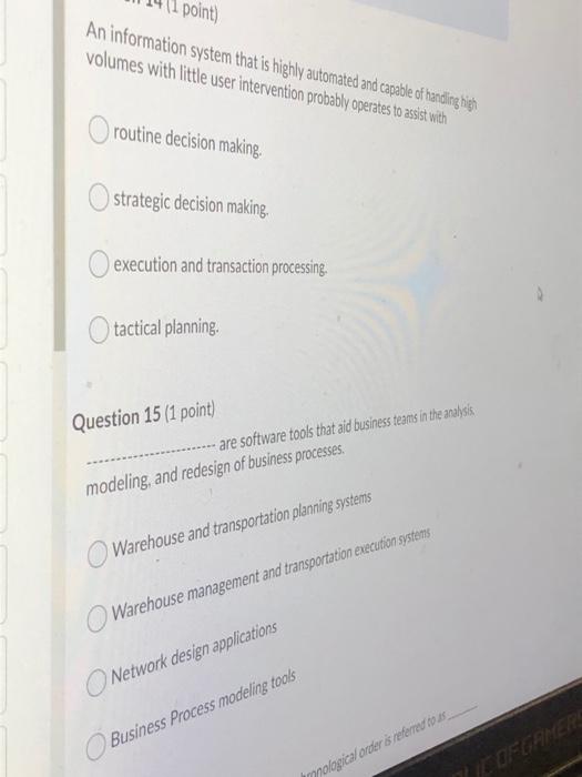 point) An information system that is highly