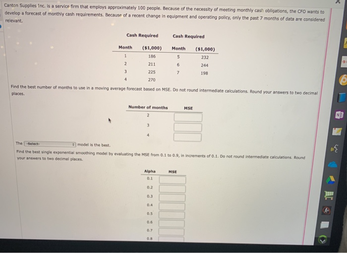 * Canton Supplies Inc. is a service firm that