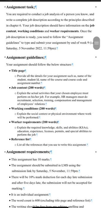 -Assignment task; You are required to conduct a