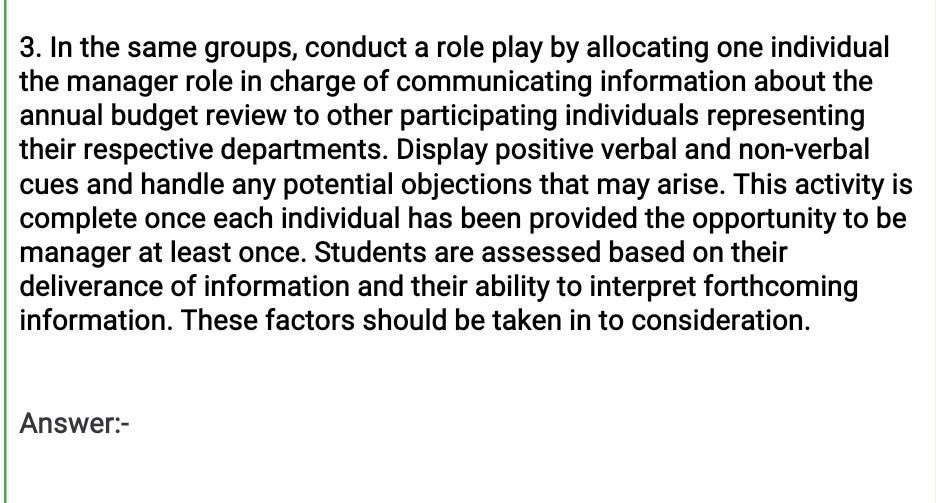 Please create a role play in as much as details.