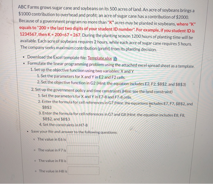 the K value would be 234 the k value will be 234