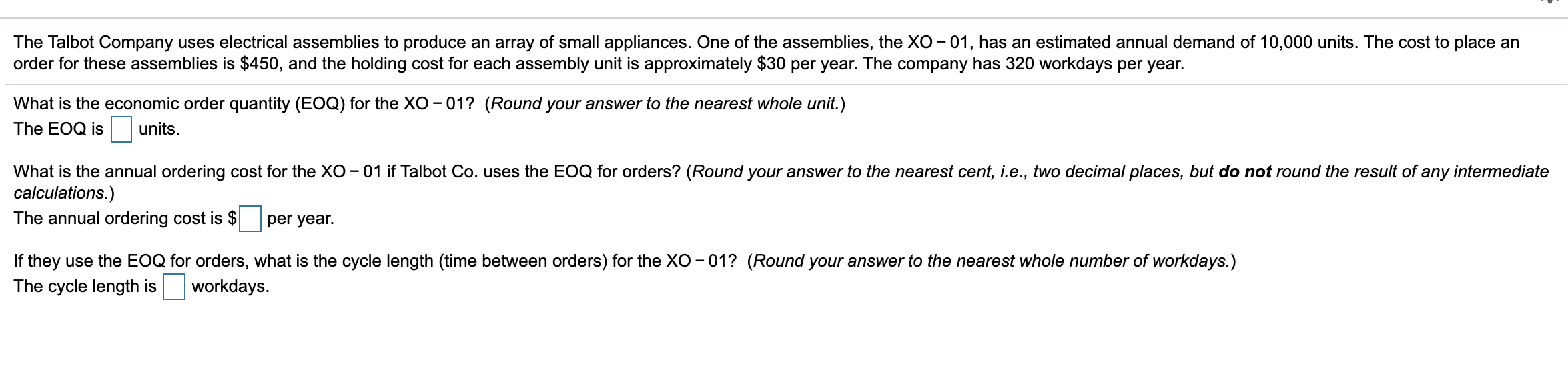 The Talbot Company uses electrical assemblies to