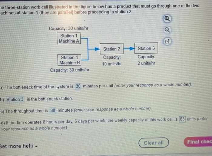 What is the answer for Part D? he three-station