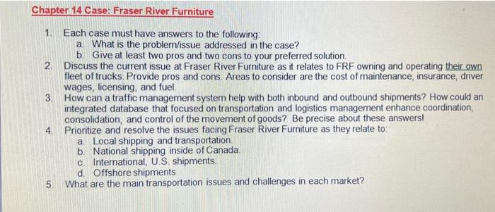 case study : transportation and logistics Chapter