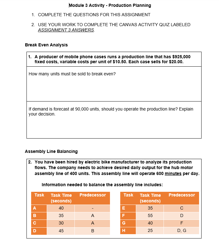 Any help is appreciated thanks! Module 3 Activity