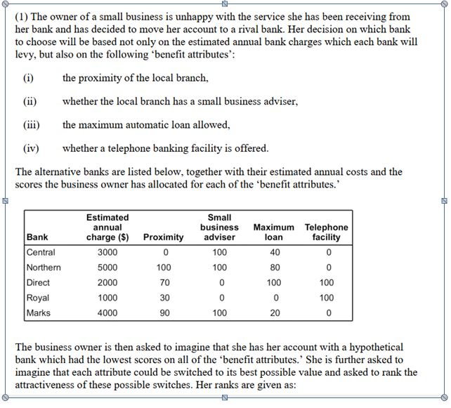 (1) The owner of a small business is unhappy with