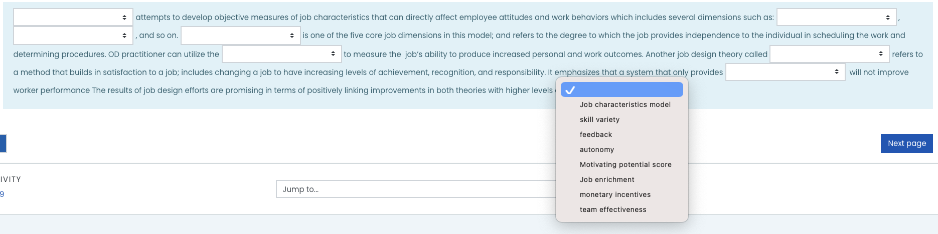 Please fill the boxes with the choices thats