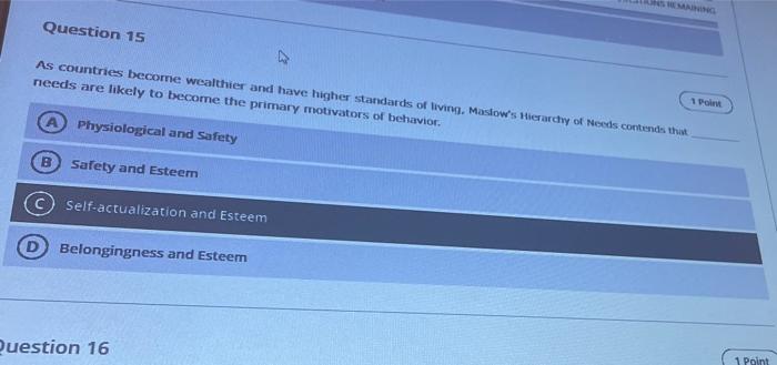 please Question 15 1 Point As countries become