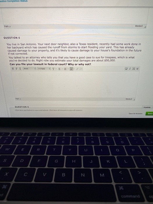 question #5. estion Completion Status: Path