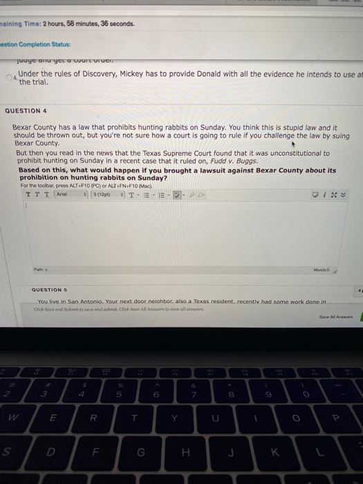 question 4. maining Time: 2 hours, 58 minutes, 36