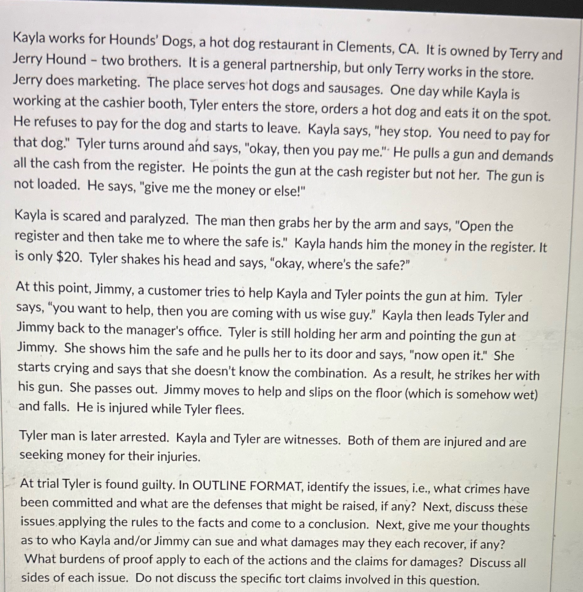 Kayla works for Hounds' Dogs, a hot dog