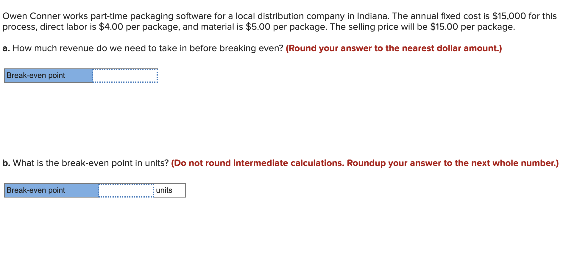 Owen Conner works part-time packaging software