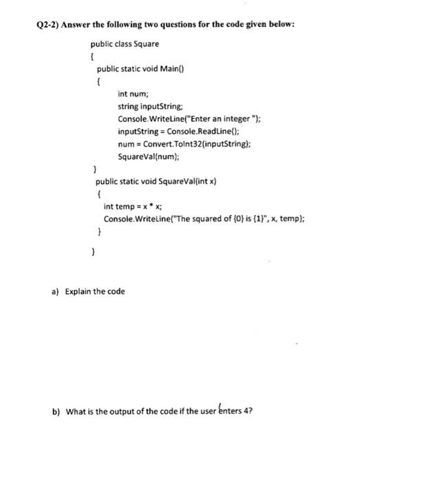 Q2-2) Answer the following two questions for the