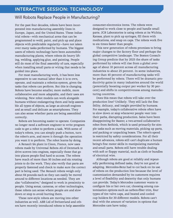 INTERACTIVE SESSION: TECHNOLOGY Will Robots