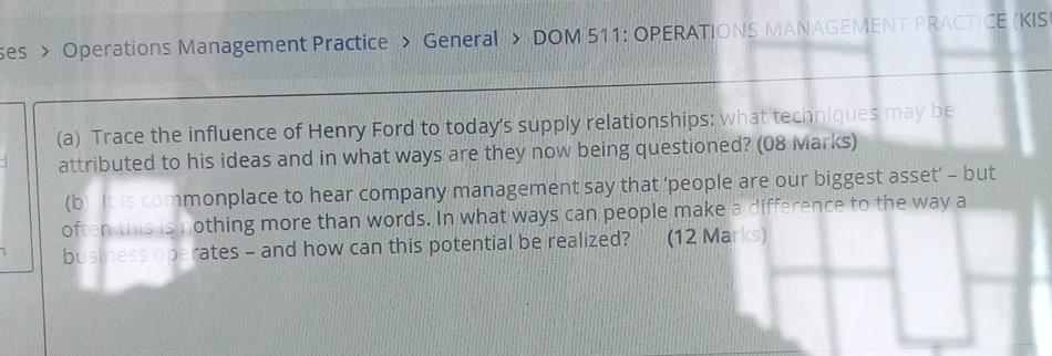 ses > Operations Management Practice > General >