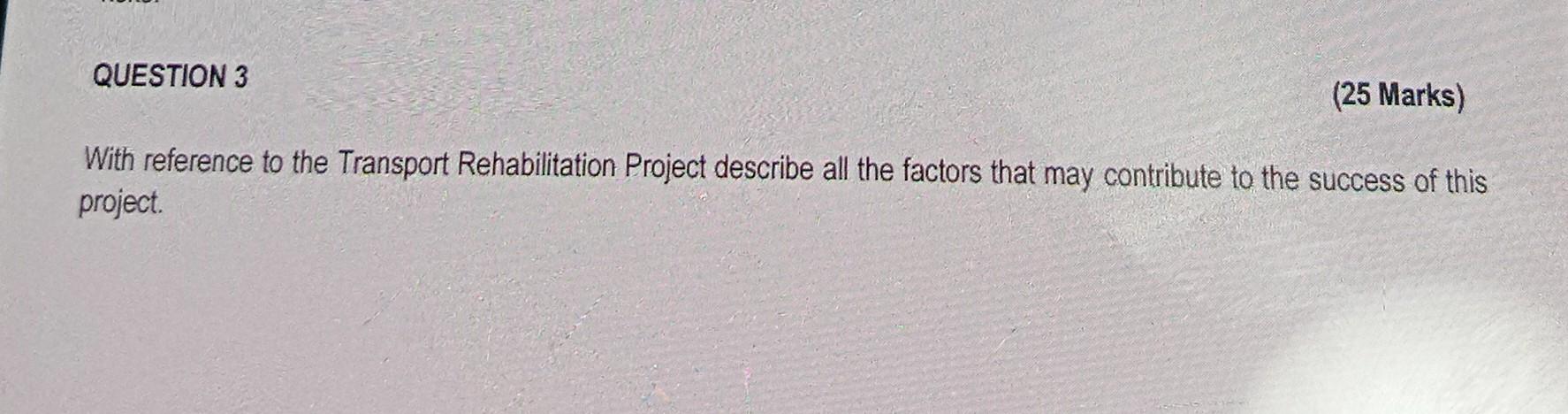 Project Management. QUESTION 3 (25 Marks) With