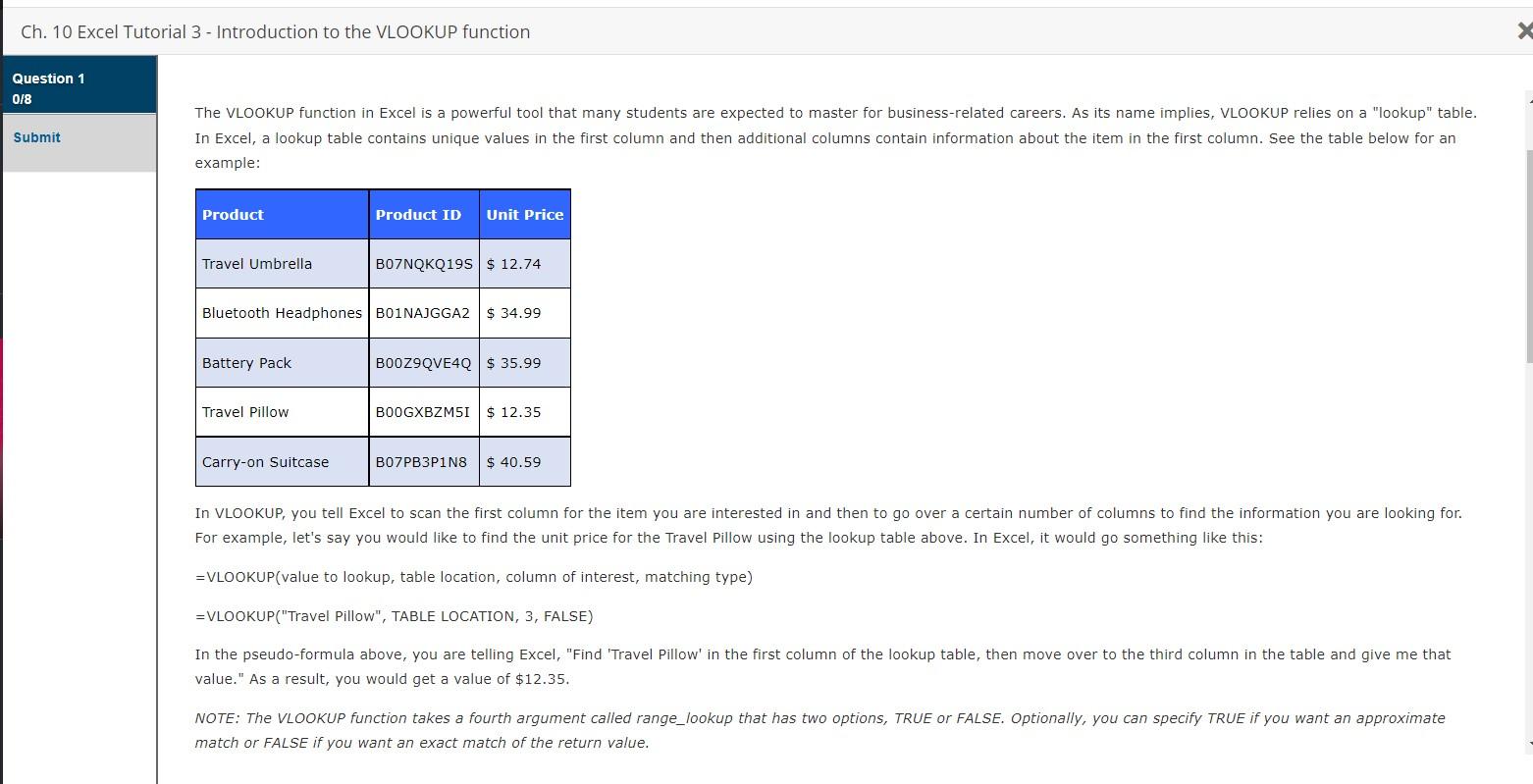 Ch. 10 Excel Tutorial 3 - Introduction to the