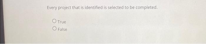Every project that is identified is selected to