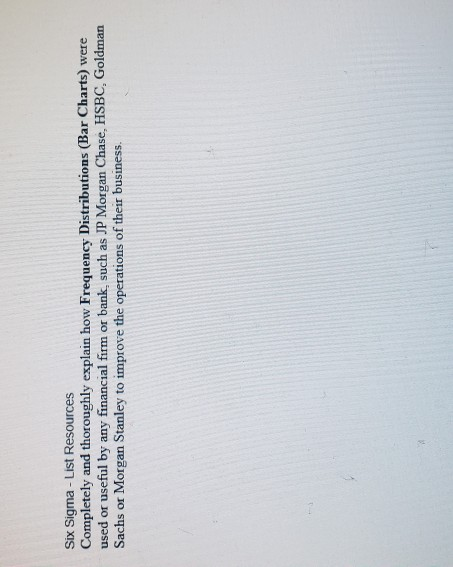 Six Sigma - List Resources Completely and