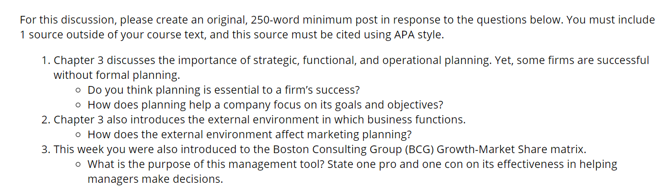 For this discussion, please create an original,