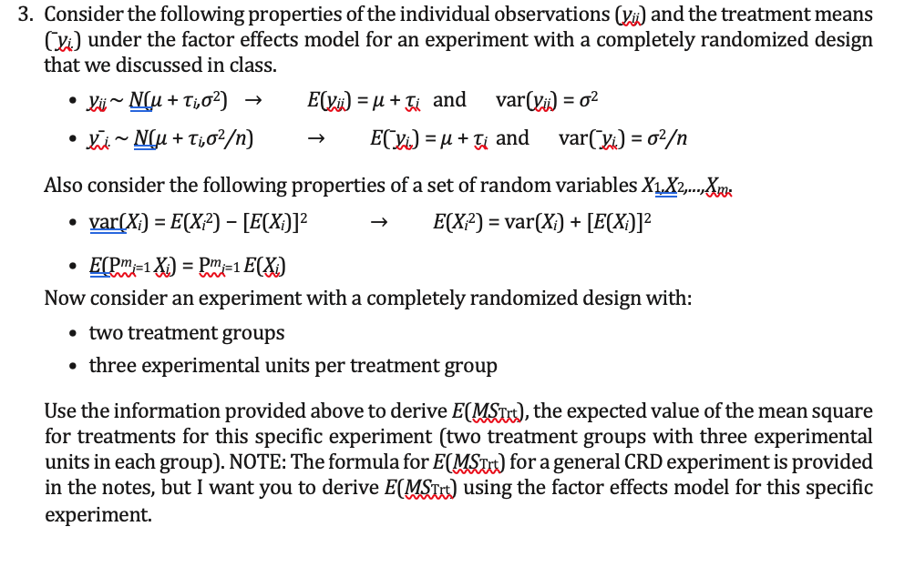 3. Consider the following properties of the