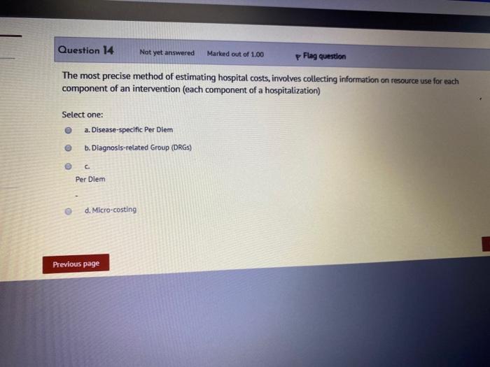 Question 13 Not yet answered Marked out of 1.00