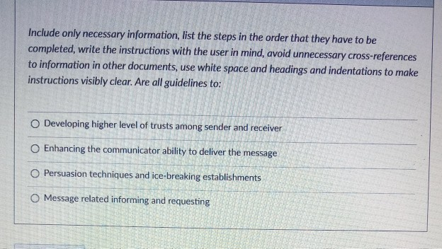 Include only necessary information, list the