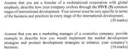 Assume that you are a founder of a multinational