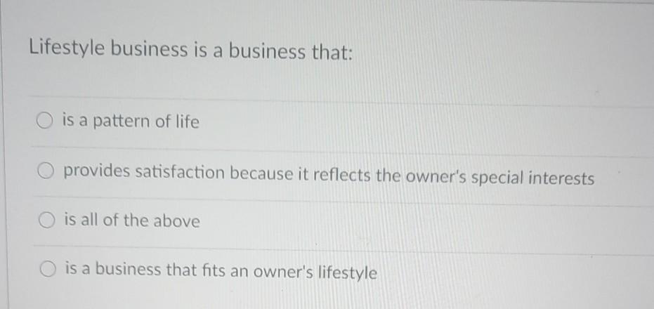 Lifestyle business is a business that: is a