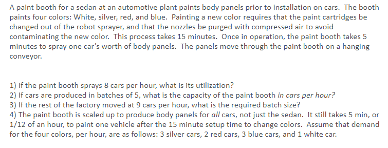 Just the last two questions pls. A paint booth