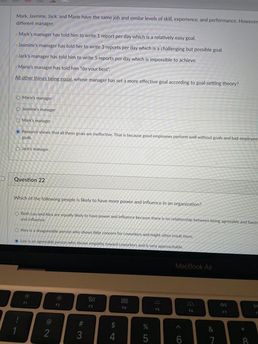 Mark, Jasmine, Jack, and Marie have the same job